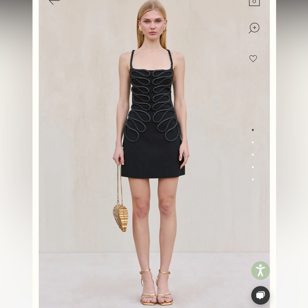 new Cult Gaia Aimee knit sculpt wavy mini dress in black